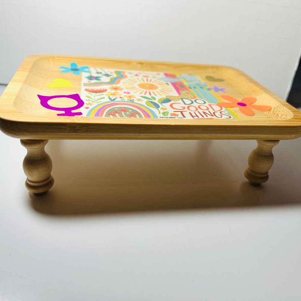 Mini Bamboo Riser or Trinket Tray, designed w/ Natural Life sticker + - Picture 3 of 3